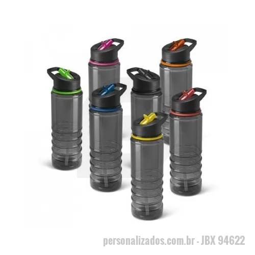 Squeeze personalizado - Squeeze em AS e tampa em PP, com bico de canudo flip e canudo flexível no interior. Capacidade até 650 mL.  Certificação EU Food Grade. ø73 x 214 mm