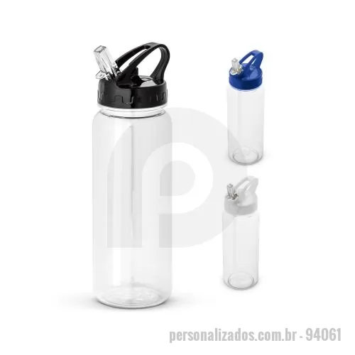 Squeeze personalizado - Squeeze Personalizado - 94061 - Squeeze em AS e tampa em PP, com bico de canudo flip e canudo flexível no interior. Capacidade até 610 mL. Caixa branca 94651 vendida opcionalmente. Certificação EU Food Grade. Ø70 x 225 mm - 179288 - Squeeze