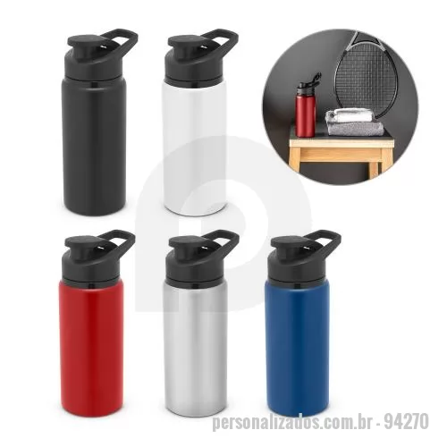 Squeeze personalizado - Squeeze Personalizado - 94270 - Squeeze esportiva em alumínio com parede simples e acabamento em mate. A tampa em PP possui sistema de abertura flip top. Capacidade até 660 mL. Caixa branca 94652 vendida opcionalmente. Certificação EU Food Grade. ø72 x 198 mm - 179289 - Squeeze