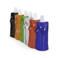 Squeeze de Plástico Dobrável Promocional, Peso 26 GRAMAS, Dimensões 26,5 x 12 cm, Cor AZUL, BRANCO, PRATA, VERMELHO, VERDE, PRETO E LARANJA, Materia Prima PLÁSTICO, Capacidade 480 ml