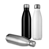 Garrafa de alumínio personalizada para brindes. Com ótimo acabamento esse modelo possui capacidade de 750 ml e está disponível nas cores preta, branco e prata. Com área nobre para a impressão da logomarca é o brinde ideal para divulgar e promover sua