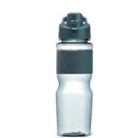  Squeeze plástico 730ml com luva emborrachada, alça para transporte e tampa de proteção com trava para o bocal.