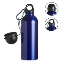 Squeeze 500ml de inox com pintura metalizada, tampa rosqueável e acompanha um segundo bico com mosquetão (não é térmico).  Medidas aproximadas para gravação (CxL):  14,3 cm x 6 cm  Tamanho total aproximado  (CxL):  21,3 cm x 6,5 cm  Peso aproximado (g):  142