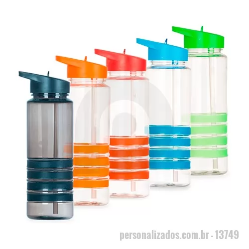 Squeeze plástico personalizado - Squeeze Plástico 750 ml Personalizado com Tampa e Bico com canudo