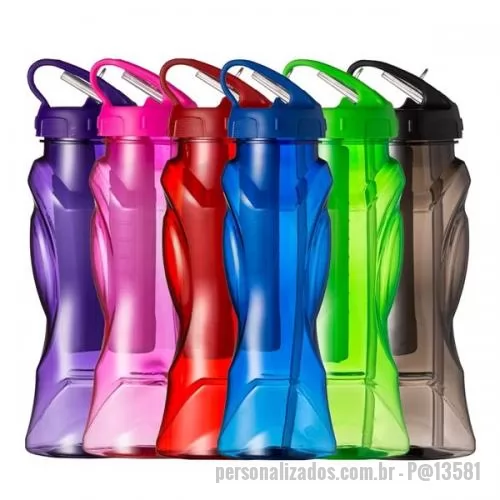 Squeeze plástico personalizado - Squeeze plástico Personalizado - P@13581 - Squeeze 600 ml com Canudo - 133083 - Squeeze plástico
