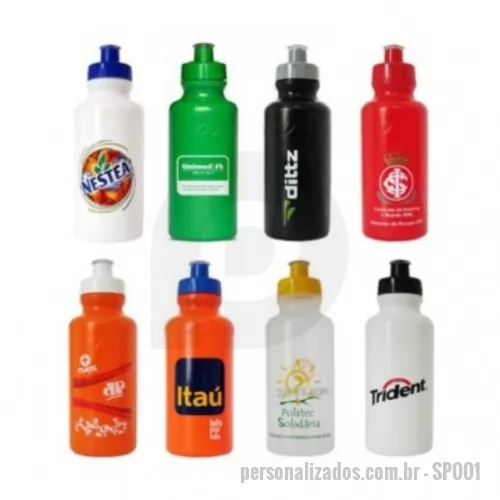 Squeeze plástico personalizado - Squeeze de Plástico 500 ml ou 300 ml. Personalizado em Silk 1 cor