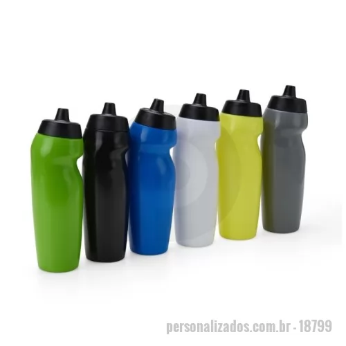 Squeeze plástico personalizado - Squeeze de plástico 640 ml livre de BPA, com design ergonômico, contém tampa rosqueável e bico de válvula à prova de vazamentos, garantindo segurança contra derramamentos durante os movimentos. Para liberar o líquido, basta apertar o squeeze, permitindo que o líquido seja liberado e fechado automaticamente.