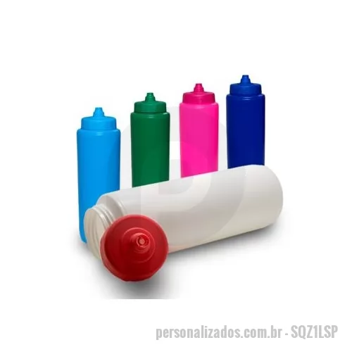 Squeeze plástico personalizado - Squeeze 1 Litro personalizado - Fantastic Brindes Material: Plástico PE Medidas: 25,2 cm de altura por 7,5 cm de largura. Peso: 78 gramas Opção para personalização em serigrafia e transfer. Produto ideal para pratica de esporte e consumo de água no d