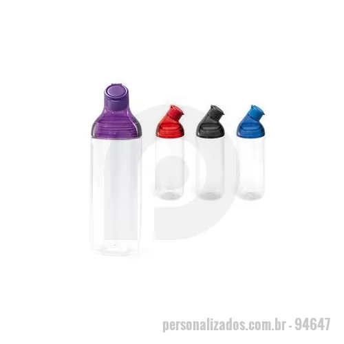 Squeeze plástico personalizado - Squeeze em Tritan™ e AS com capacidade até 900 mL e com argola para transporte.