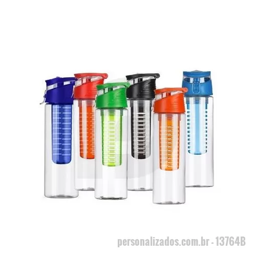 Squeeze plástico personalizado - Garrafa personalizada com infusor é um brinde personalizado mais que completo!