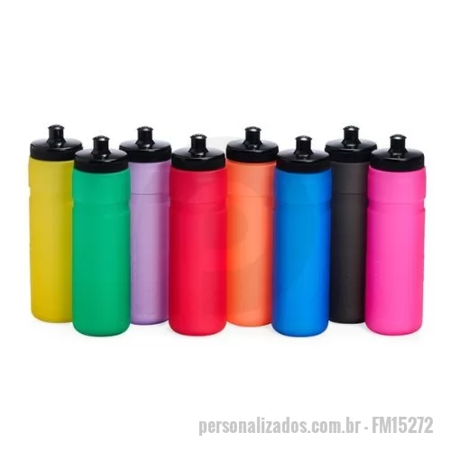 Squeeze plástico personalizado - Descrição: Squeeze feito em PEVA atóxico, com design leve e moderno, e capacidade de 500ml. Apresenta estrutura com parede dupla, que ajuda a manter a temperatura de líquidos estável por mais tempo em comparação a outros modelos de squeezes. Possui ainda com detalhes texturizados na parte inferior e tampa rosqueável com bico de plástico.  Altura :  24,8 cm  Largura :  7,1 cm  Circunferência :  22,5 cm  Medidas aproximadas para gravação (CxL):  3,5 cm x 6 cm  Peso aproximado (g):  85