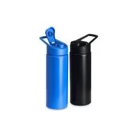 Squeeze de polietileno 550ml com tampa plástica rosqueável, contém alça e tampa protetora para o bocal. Altura : 21 cm Largura : 9,2 cm Circunferência : 20,6 cm Peso aproximado g : 53