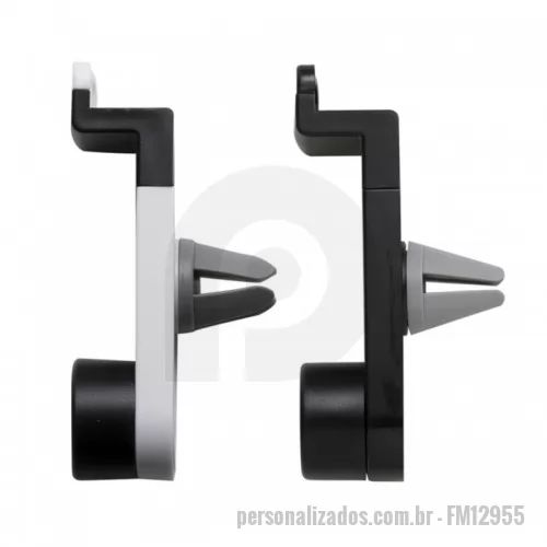 Suporte de celular para veículos personalizado - Suporte veicular com haste regulável e garra de encaixe. Suas extremidades emborrachadas evitam o deslizamento do celular. Cores Disponíveis: Preto e Branco