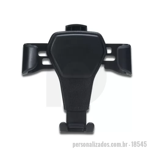 Suporte de celular para veículos personalizado - Suporte veicular gravitacional com hastes de ajuste automático e garra de encaixe.