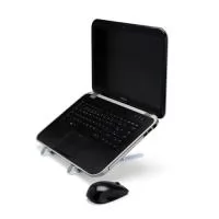 Suporte para notebooks retrátil em plástico resistente. Conta com design aberto para facilitar a dissipação de calor, sete níveis de ajuste para aparelhos de até 15,6 polegadas e tiras de silicone laterais que garantem maior estabilidade ao dispositivo.  Altura: 15,5 cm Largura: 4,5 cm Comprimento: 26 cm Espessura: 2 cm