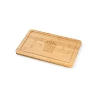 Tábua de corte em bambu. Certificação EU Food Grade. A cor e o resultado da impressão nos materiais naturais pode variar entre produtos. 300 x 200 x 12 mm