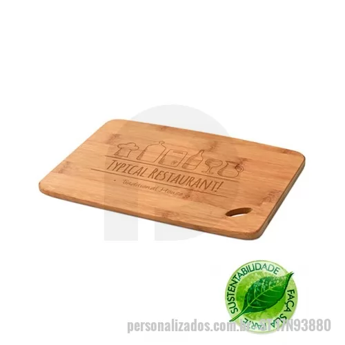 Tábua personalizada - Tabua Personalizada para Brindes, Dimensões 300 x 200 x 9 mm, Material Bambu