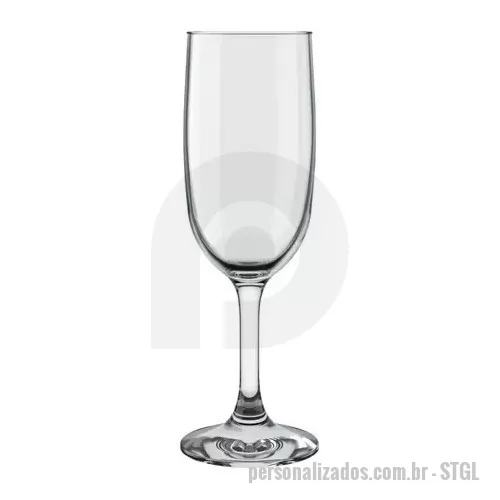 Taça de champanhe personalizada - A Taça de champagne personalizada é fabricada com vidro de alta qualidade, tem capacidade de até 180ml.
