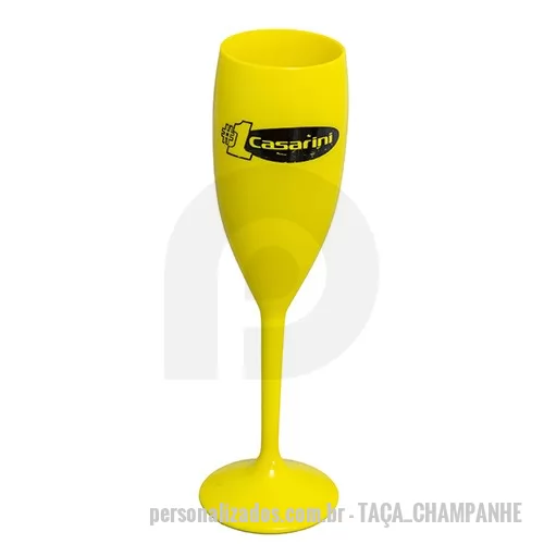 Taça de champanhe personalizada - TAÇA DE CHAMPANHE DE PLÁSTICO RESISTENTE. DIVERSAS CORES DISPONÍVEIS. IMPRESSÃO ATÉ 04 CORES
