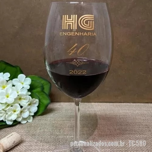 Taça de vinho personalizada - Taça em cristal para vinho 580 ml 