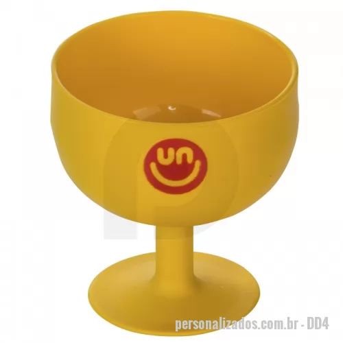 Taça para sorvete personalizada - Taça para Sobremesa, Material: PP, Tamanho: Altura - 10cm, Diâmetro - 9,5cm