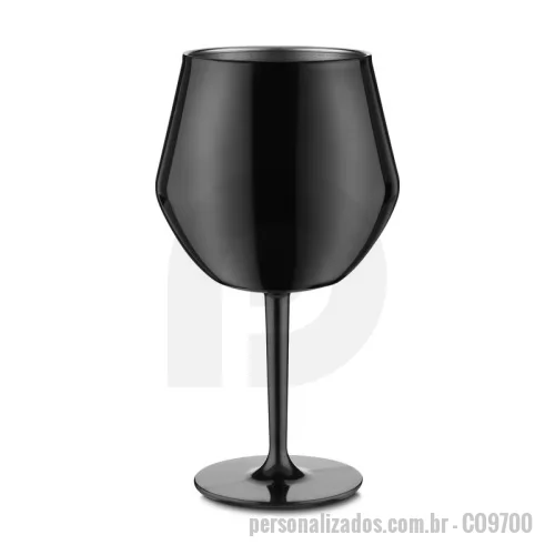 Taça personalizada - Taça Personalizada - CO9700 - Copo/taça térmico de 350 ml brilhosa, em inox (interno 304 / externo 201), haste removível em plástico PP, discos de borracha para estabilidade.  Peso do Produto (com haste): 0,193kg Dimensão do Produto (com haste): 20xø8cm Dimensão do Produto (sem haste): 10xø8cm - 179866 - Taça