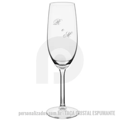 Taça personalizada - Taca de Cristal para Espumante, 200 ml.