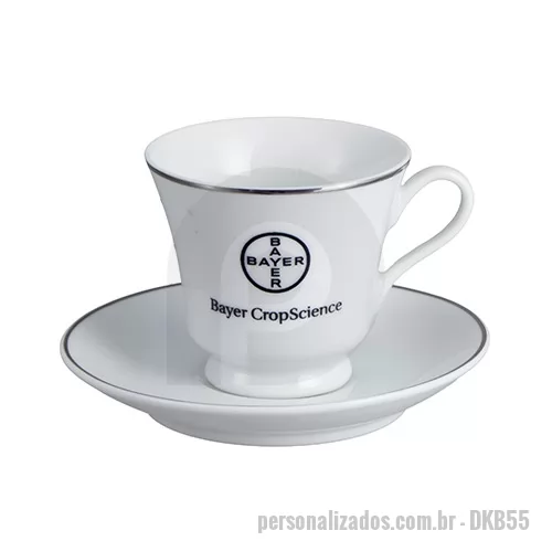 Taça personalizada - Xícaras de Café com Pires Capri Branca 80ml