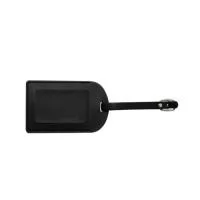 Tag identificador de bagagem em couro sintético. Parte frontal com abertura para visor plástico e verso liso, possui fivela regulagem.  Largura :  7 cm  Comprimento :  11 cm