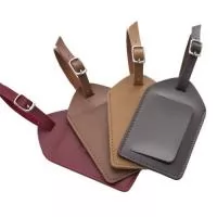  Identificador de bagagem em Couro Legítimo ou Montana   Contém visor em cristal  Fivela em metal  Diversas cores