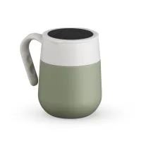Com capacidade máxima de 500ml, estrutura de parede dupla, interior em inox 304 e exterior em inox 201 com pintura em spray, esta caneca térmica une tecnologia e acabamento sofisticado. A tampa de pressão em poliestireno possui termômetro digital com