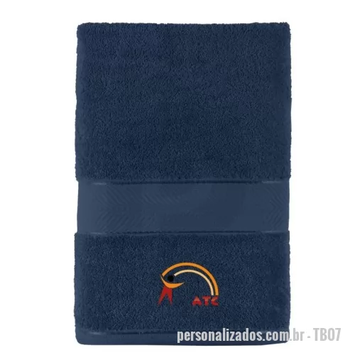 Toalha de banho personalizada - Toalha de Banho/Rosto 100% algodão, fio penteado, gramatura 520 gramas/m², personalização em bordado