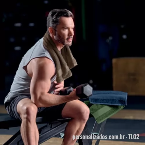 Toalha fitness personalizada - Toalha Fitness Felpuda com personalização em bordado. 