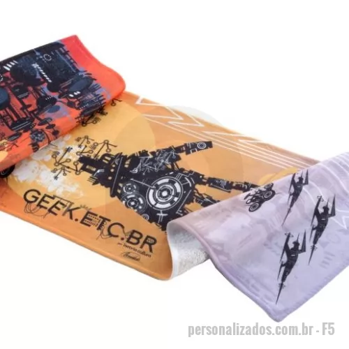 Toalha fitness personalizada - Toalha fitness com estampa total sem limite de cores.