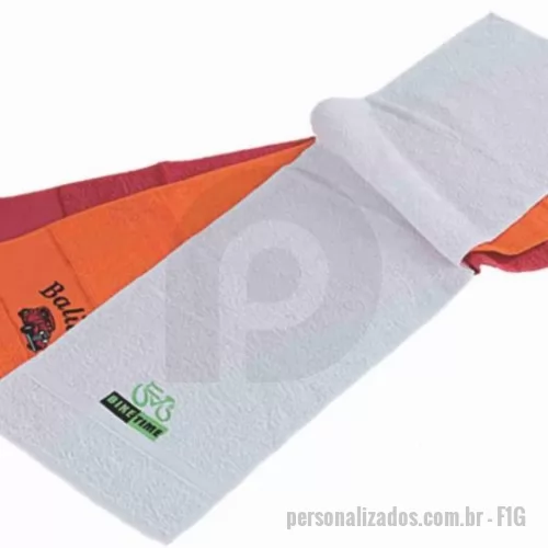 Toalha fitness personalizada - toalha fitness com dimensões 29 cm x 1,00m, 100% algodão personalizada com bordado ou sublimação no barrado.