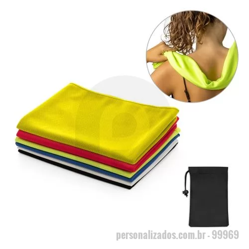 Toalha personalizada - Toalha Personalizada - 99969 - Toalha esportiva refrescante em poliéster 100% reciclado. Toalha reutilizável, lavável na máquina de lavar roupa. Fornecida numa bolsa preta em non-woven. 300 x 800 mm | Bolsa: 120 x 205 mm - 179335 - Toalha