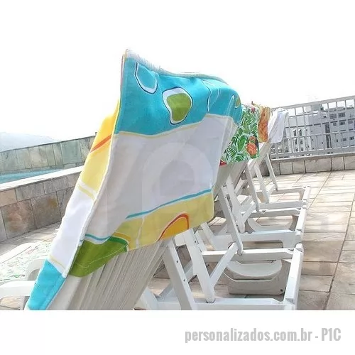 Toalha personalizada - toalha de praia personalizada em alta definição com encaixe para cadeira de praia.