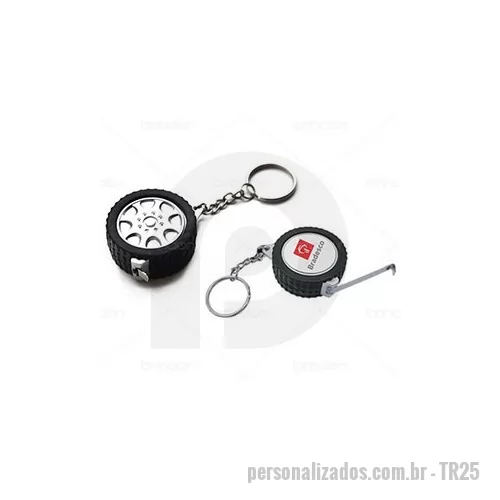 Trena chaveiro personalizada - Trena Pneu chaveiro 1mt.