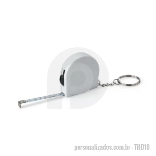 Trena chaveiro personalizada - Chaveiro plástico de trena, fita de aço tem o alcance de até 2 metros, apresenta suas medidas em pés e polegadas.
