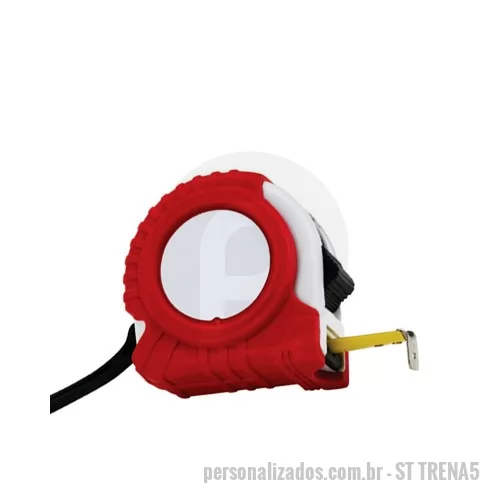 Trena personalizada - Trena personalizada para brindes com 5 metros. Resistente e útil esse brinde possui boa variedade de cores e ótima área para personalização da marca é a opção ideal para distribuir em ações de Sipat