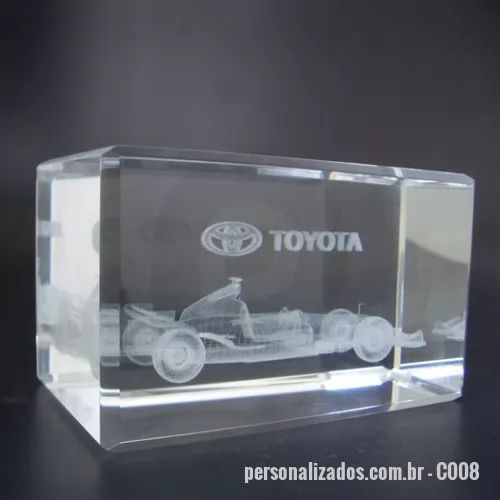 Três D   3D personalizado - Cristal com gravação a laser em 3D, gravamos qualquer imagem ou logo e frase dentro de diversos tamanhos e formatos de cristal.