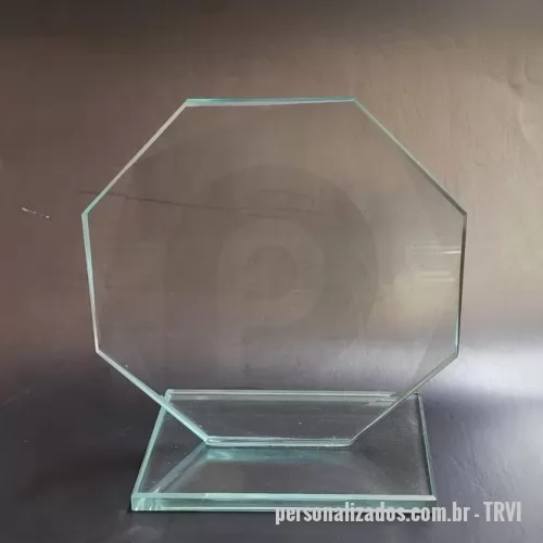 Troféu de cristal ou vidro personalizado - Placa de vidro para homenagem
