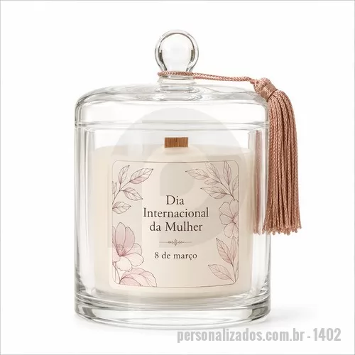 Vela personalizada - Vela  aromática - Cúpula de Vidro, com pavio de madeira,  vela 100% vegetal, com perfumação premium e queima limpa de mais de 40horas, disponivel em diversos aromas, consulte. 