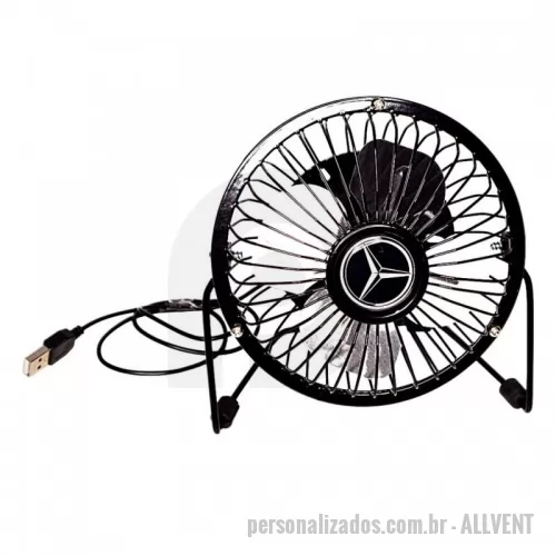 Ventilador portátil personalizado - Ventilador de mesa de metal portatíl com saída USB para computador