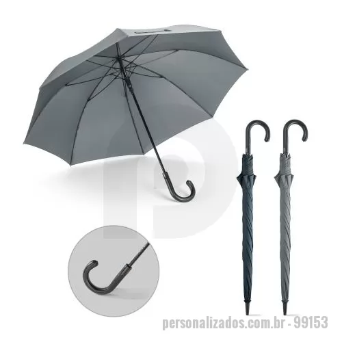Vidro personalizado - Vidro Personalizado - 99153 - Guarda-chuva em poliéster pongee 190T com varetas em fibra de vidro e pega em c. sintético. Guarda-chuva à prova de vento com abertura automática. ø1175 x 925 mm - 179324 - Vidro