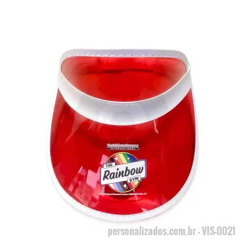 Viseira personalizada - Viseira transparente uma cor. Tamanho único. 