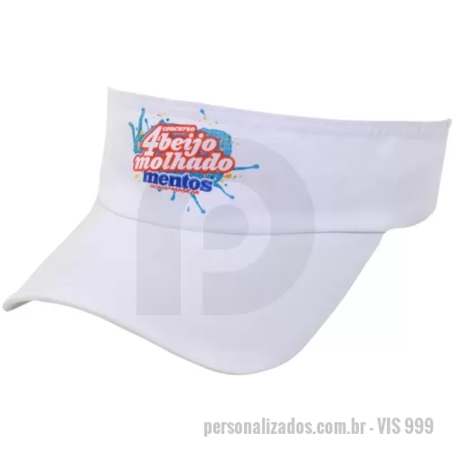 Viseira personalizada - Viseira em tecido microfibra com regulador na nuca de velcro e logotipo silcado