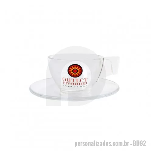 Xícara de café personalizada - Xicara Personalizada Café com Pires Astral Vidro 90ml
