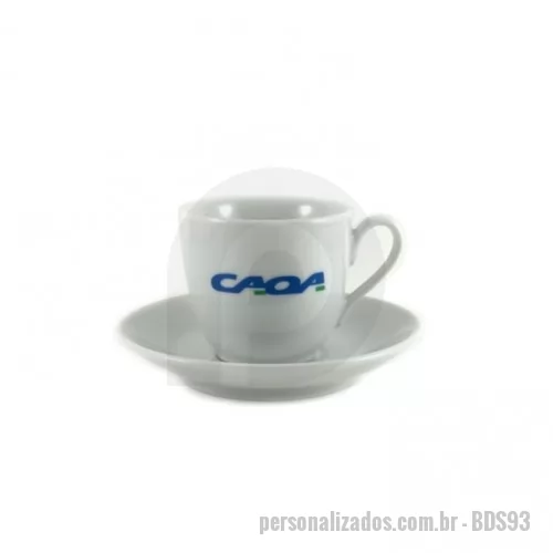 Xícara de café personalizada - Xicara Personalizada de Café com Pires Coup Branca 75ml