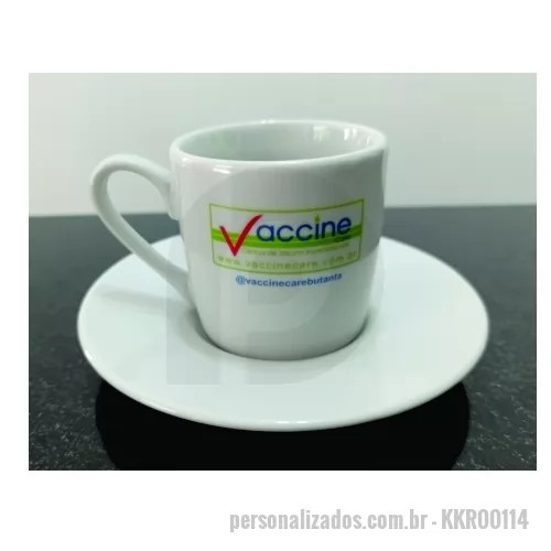 Xícara de café personalizada - xícara de café de porcelana 90ml + pires